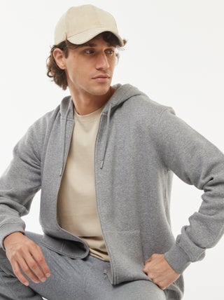 Sweat en molleton zippé à capuche