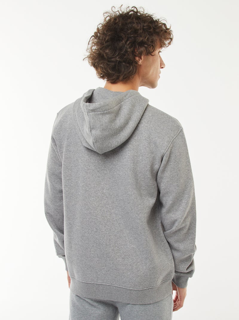 Sweat en molleton zippé à capuche Gris - Kiabi