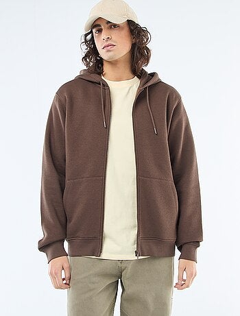 Sweat en molleton zippé à capuche