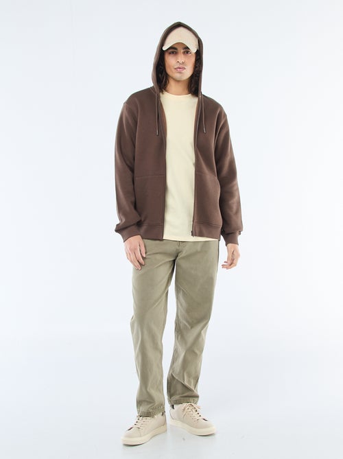 Sweat en molleton zippé à capuche - Kiabi