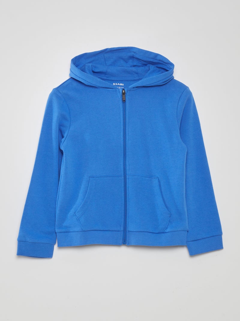 Sweat en molleton zippé Bleu - Kiabi