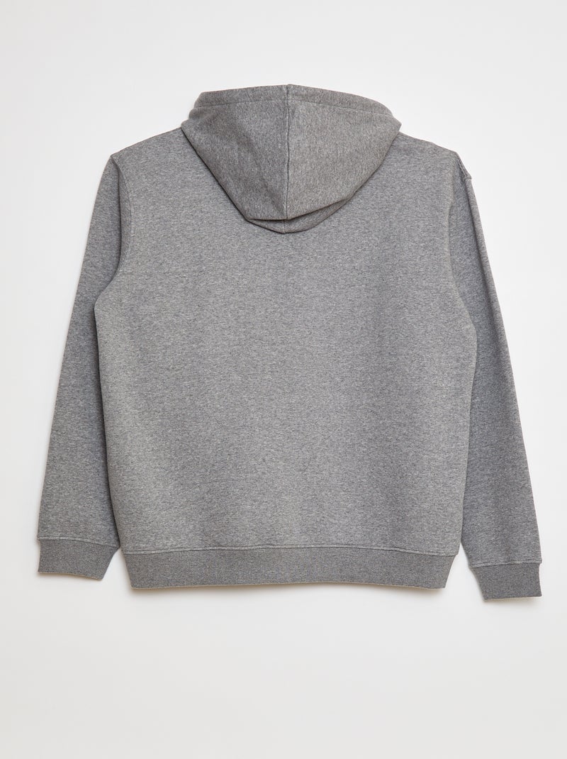 Sweat en molleton zippé et à capuche Gris - Kiabi