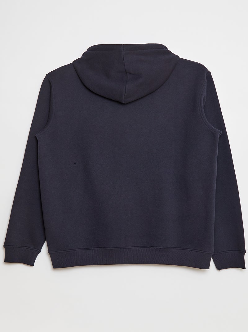 Sweat en molleton zippé et à capuche noir - Kiabi