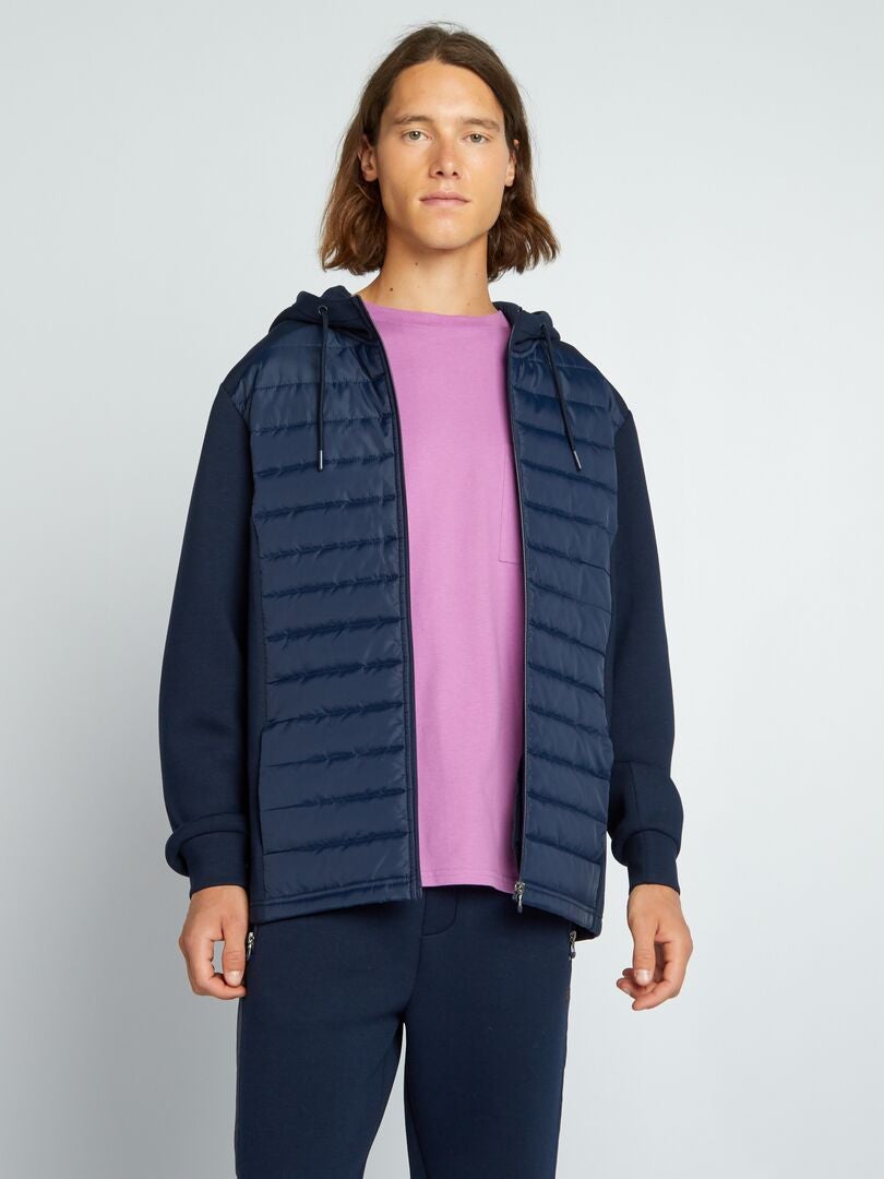 Sweat en néoprène et matelassé Bleu - Kiabi