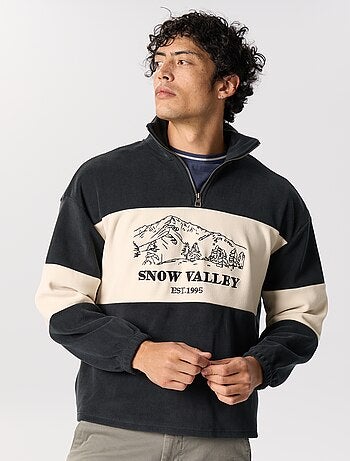 Sweat en polaire avec bandes contrastées