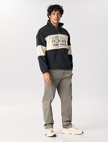 Sweat en polaire avec bandes contrastées