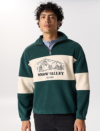 Sweat en polaire avec bandes contrastées