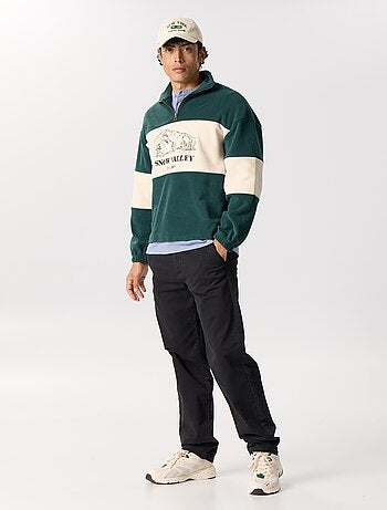 Sweat en polaire avec bandes contrastées