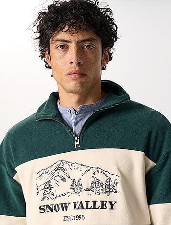 Sweat en polaire avec bandes contrastées