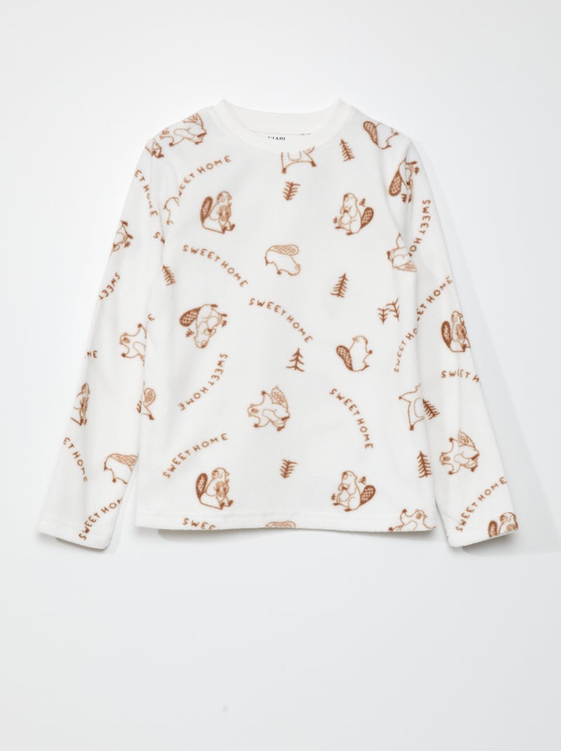 Sweat en polaire Beige - Kiabi
