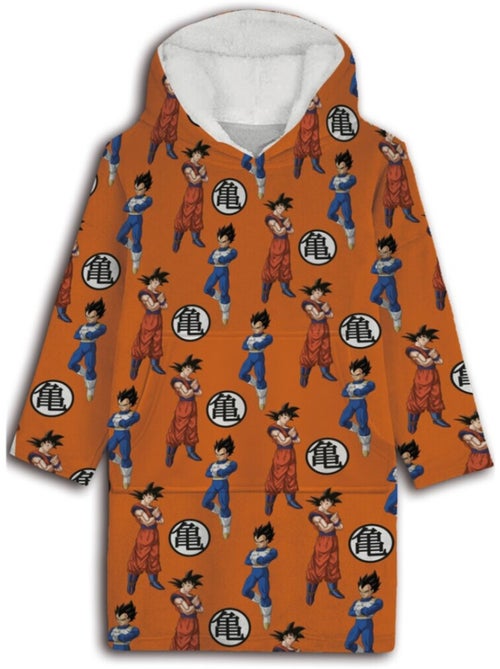Sweat en polaire Dragon Ball Z oversize orange avec motifs - Taille adulte - Kiabi
