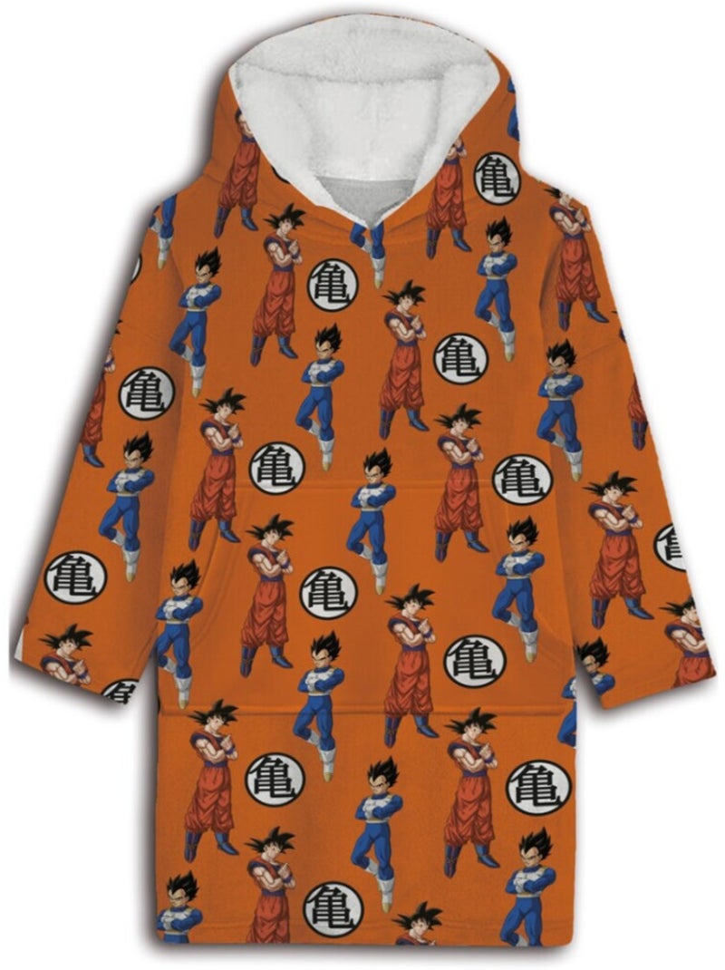 Sweat en polaire Dragon Ball Z oversize orange avec motifs - Taille adulte Multicolore - Kiabi