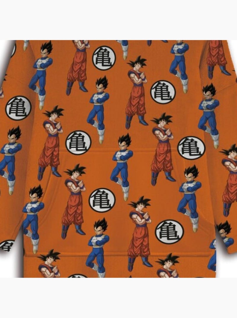 Sweat en polaire Dragon Ball Z oversize orange avec motifs - Taille adulte Multicolore - Kiabi