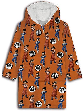 Sweat en polaire Dragon Ball Z oversize orange avec motifs - Taille enfant