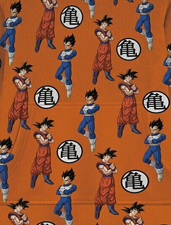 Sweat en polaire Dragon Ball Z oversize orange avec motifs - Taille enfant