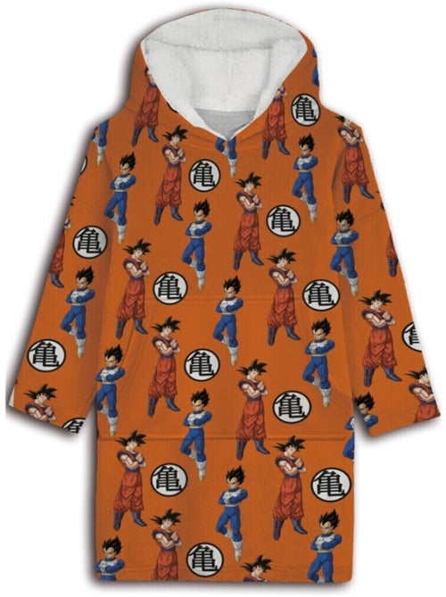 Sweat en polaire Dragon Ball Z oversize orange avec motifs - Taille enfant - Kiabi