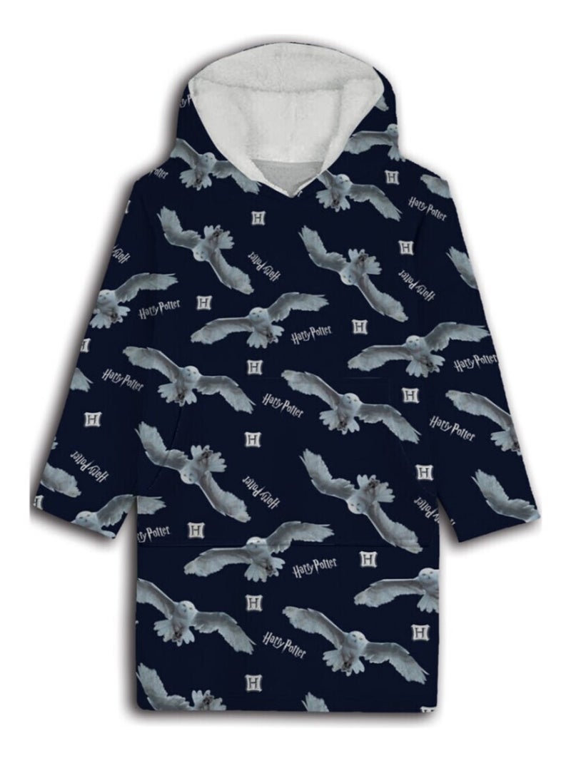 Sweat en Polaire Harry Potter oversize Bleu et Blanc - Hedwige la Chouette - Taille adulte Bleu - Kiabi