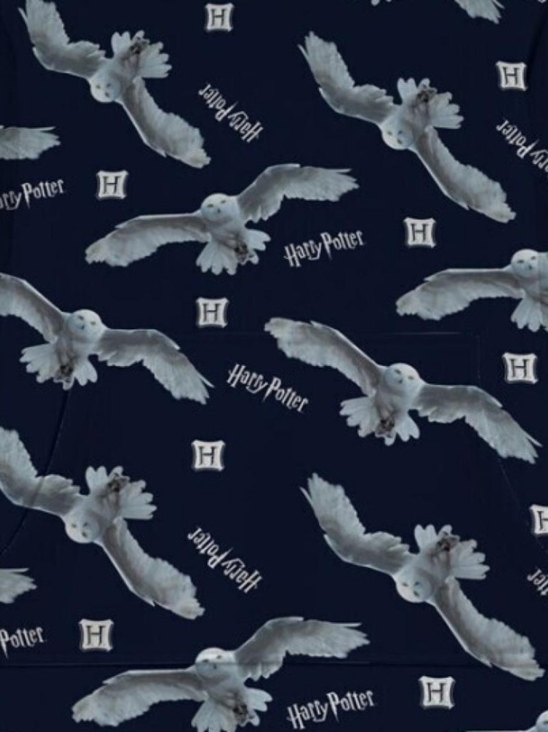 Sweat en Polaire Harry Potter oversize Bleu et Blanc - Hedwige la Chouette - Taille adulte Bleu - Kiabi