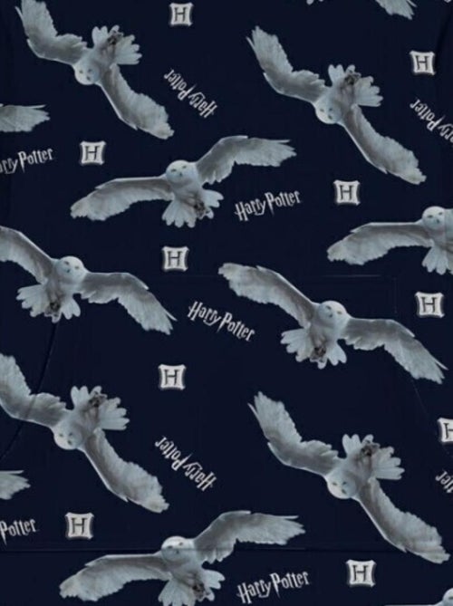 Sweat en Polaire Harry Potter oversize Bleu et Blanc - Hedwige la Chouette - Taille enfant - Kiabi