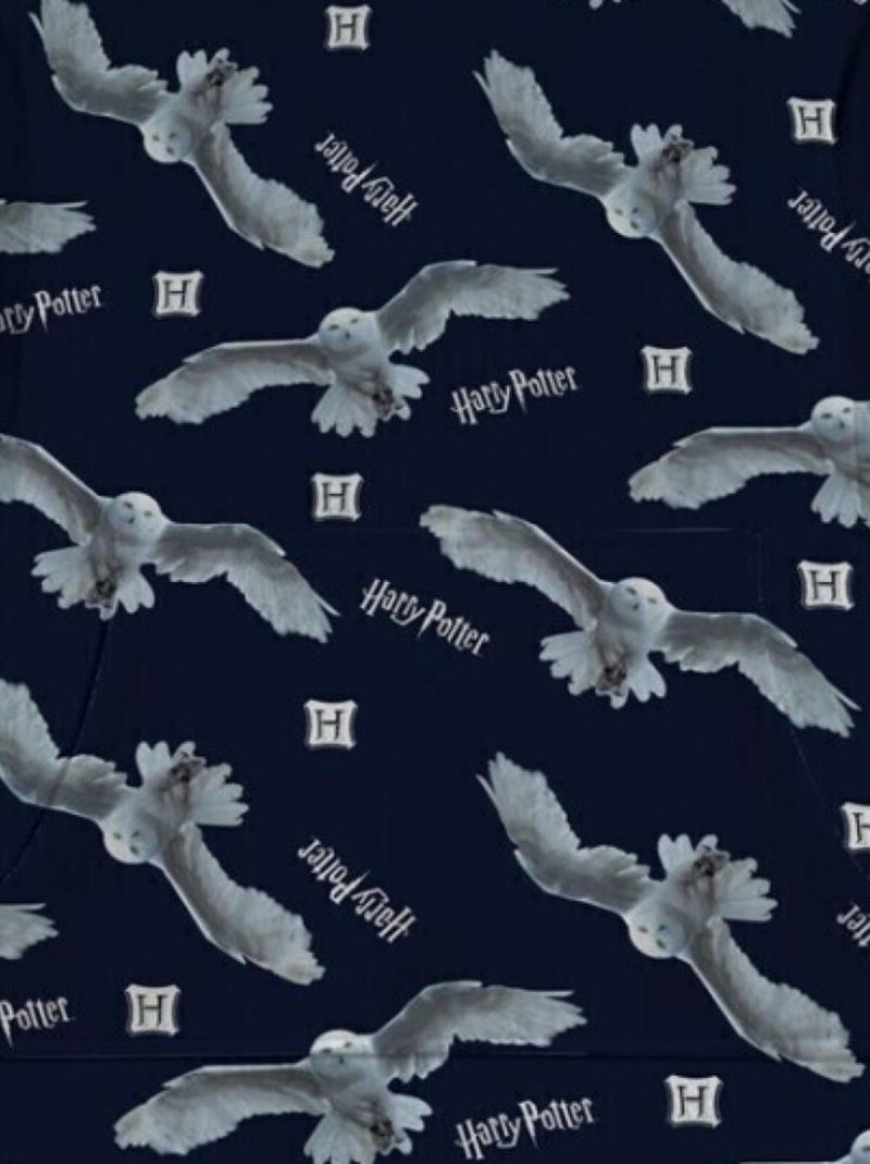 Sweat en Polaire Harry Potter oversize Bleu et Blanc - Hedwige la Chouette - Taille enfant Bleu - Kiabi