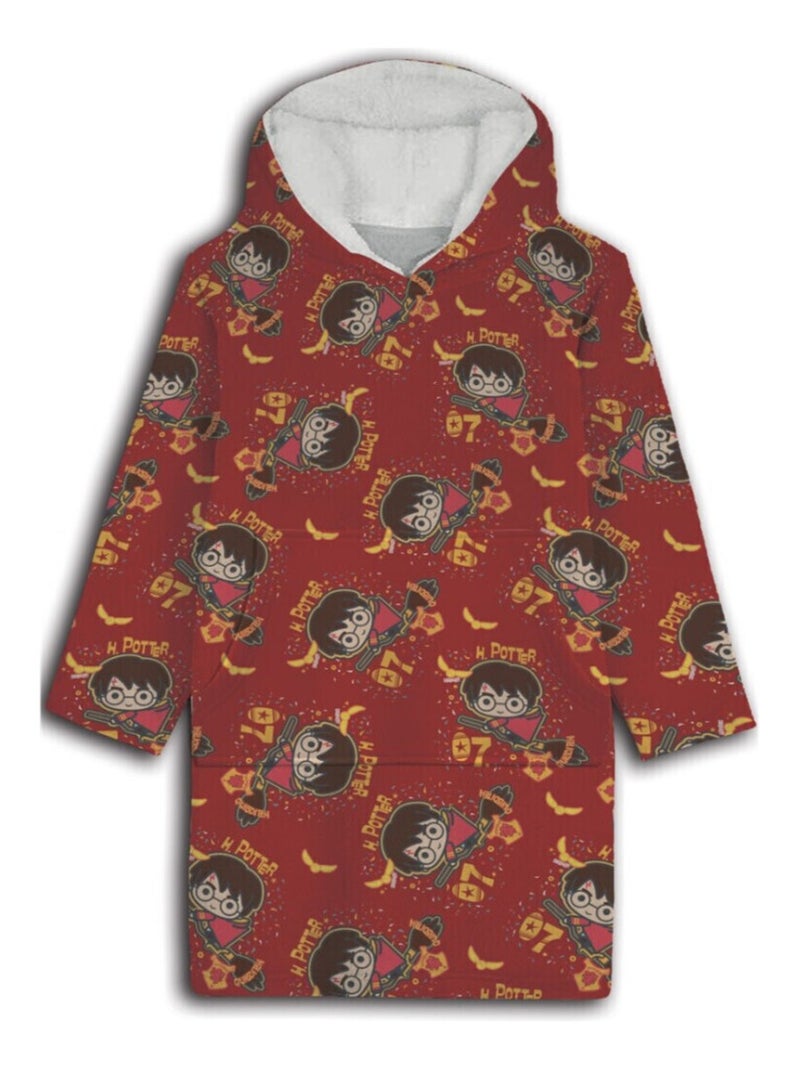 Sweat en polaire Harry Potter oversize Rouge avec motifs - Taille enfant Multicolore - Kiabi