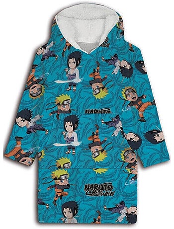 Sweat en Polaire Naruto oversize Bleu - Naruto et Sasuke - Taille adulte
