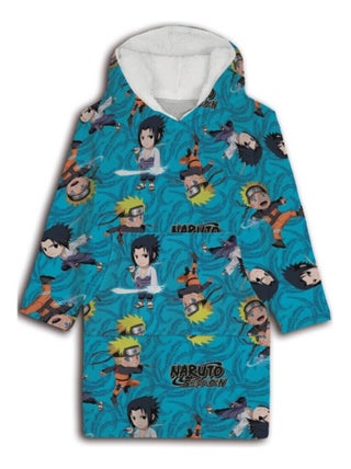 Sweat en Polaire Naruto oversize Bleu - Naruto et Sasuke - Taille adulte