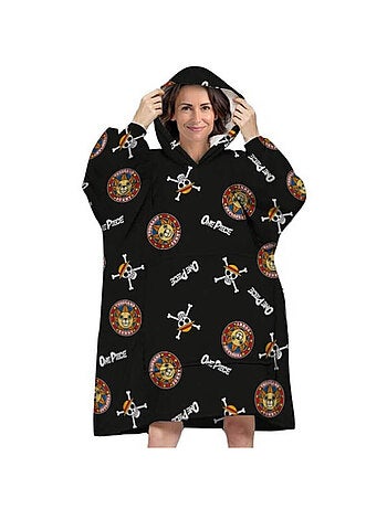 Sweat en Polaire One Piece oversize Noir - Navire de One Piece - Taille adulte