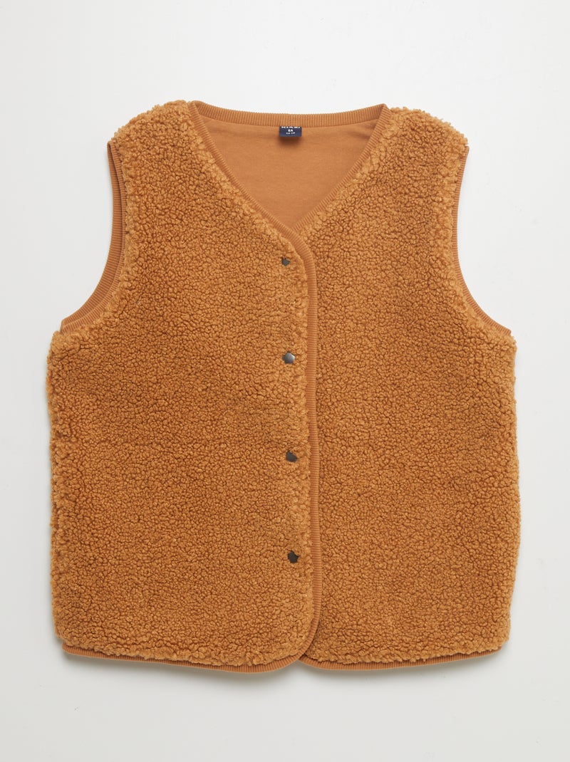 Sweat en polaire sans manches MARRON - Kiabi