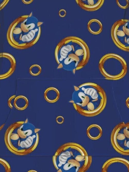 Sweat en Polaire Sonic oversize Bleu - Pièces de monnaie - Taille enfant - Kiabi