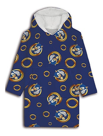Sweat en Polaire Sonic oversize Bleu - Taille adulte
