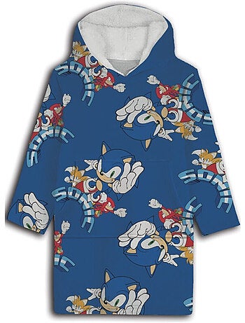 Sweat en Polaire Sonic oversize Bleu - Taille enfant