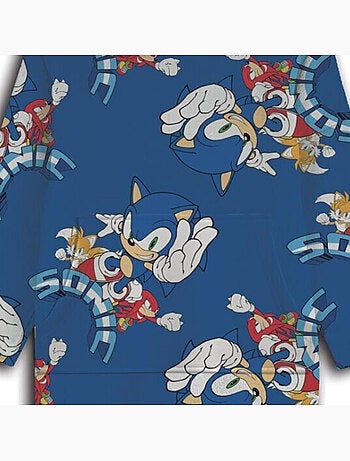 Sweat en Polaire Sonic oversize Bleu - Taille enfant