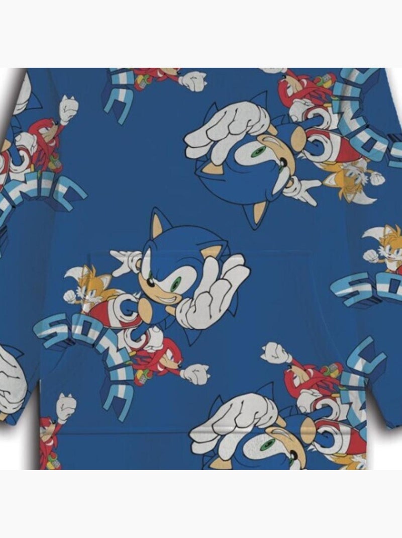 Sweat en Polaire Sonic oversize Bleu - Taille enfant Bleu - Kiabi