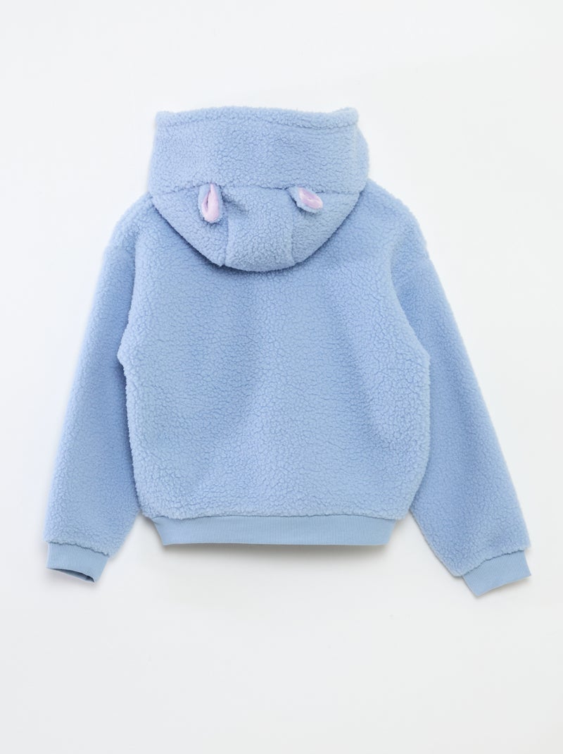 Sweat en polaire 'Stitch' avec capuche à oreilles Bleu - Kiabi