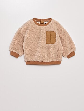 Sweat en sherpa avec poche poitrine