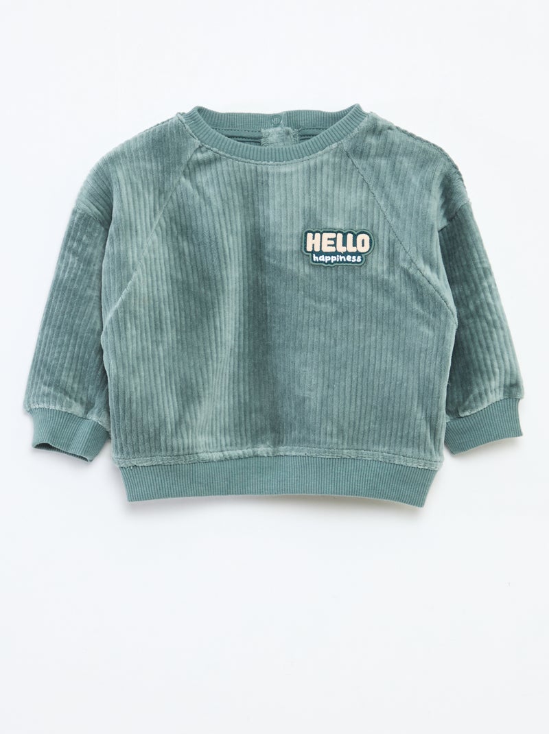 Sweat Côtelé Bleu Garçon Jean Bourget - Taille 12 Ans, Occasion Très Bon état