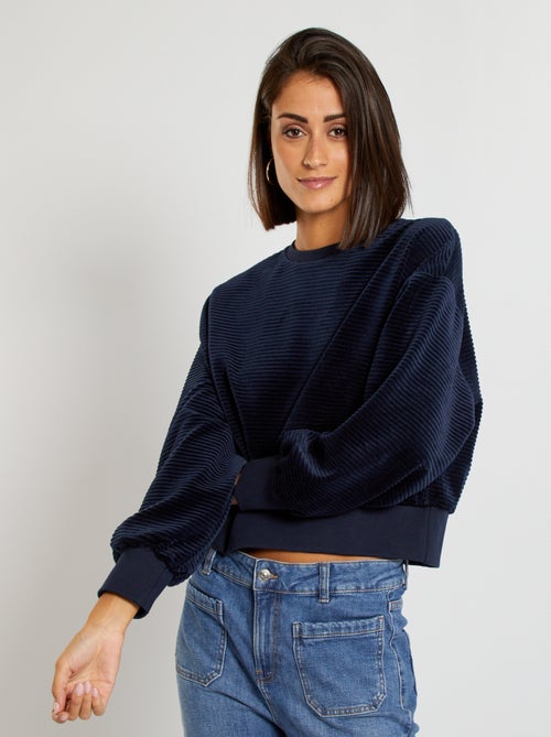 Sweat en velours - Kiabi