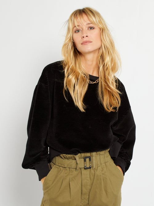 Sweat en velours - Kiabi