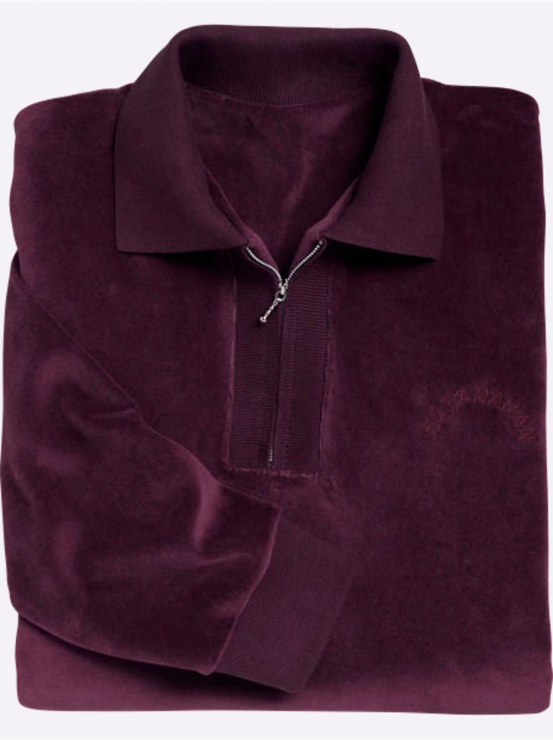 Sweat en velours ras qualité velours ras doux - taille standard - witt Violet aubergine - Kiabi
