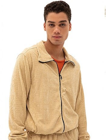 Sweat en velours zippé pour homme giesto
