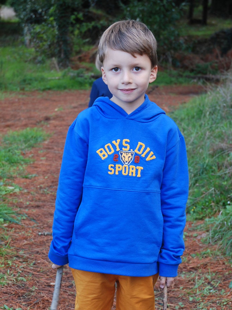 SWEAT ENFANT A CAPUCHE FAYED Bleu - Kiabi
