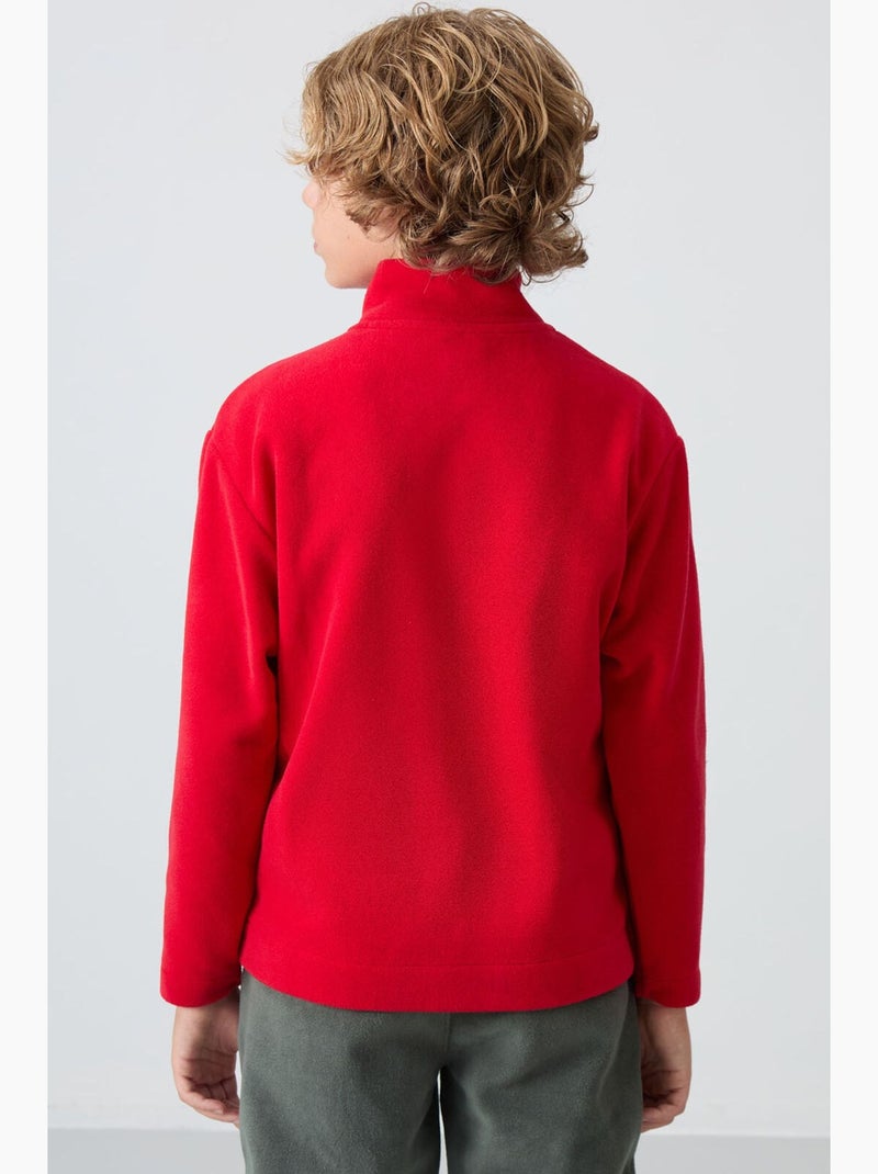 Sweat enfant à col zippé tommy Rouge - Kiabi