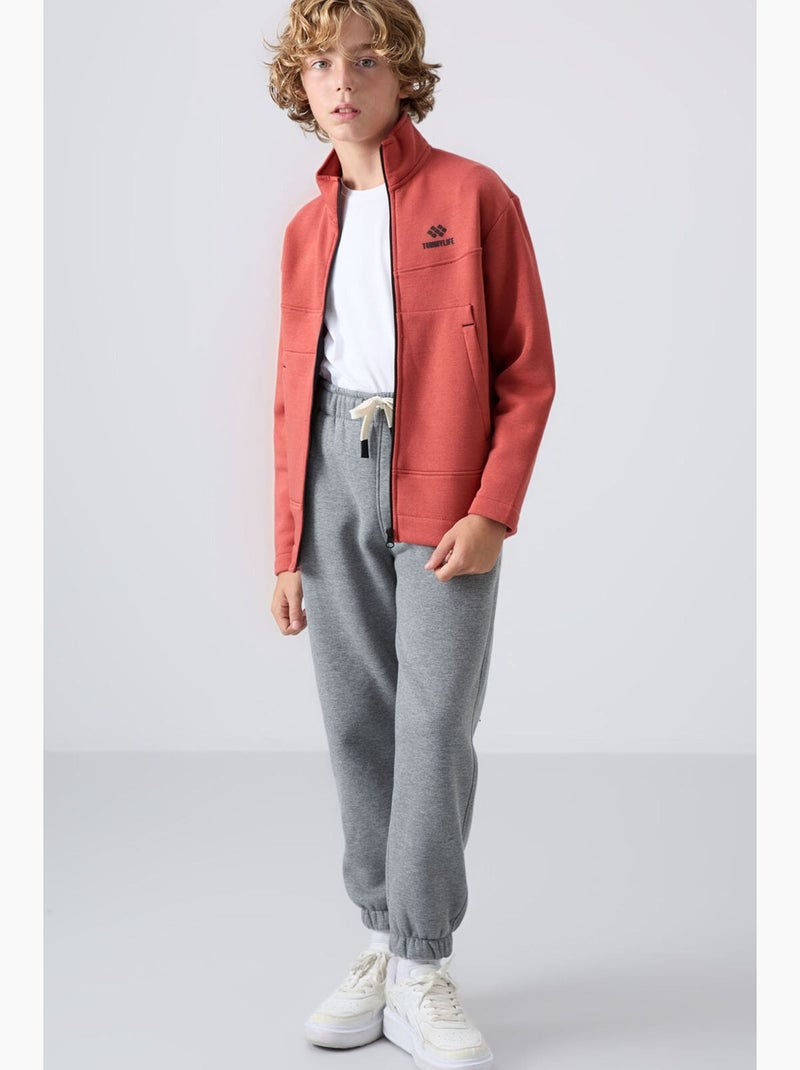 Sweat enfant à col zippé tommy Rouge - Kiabi