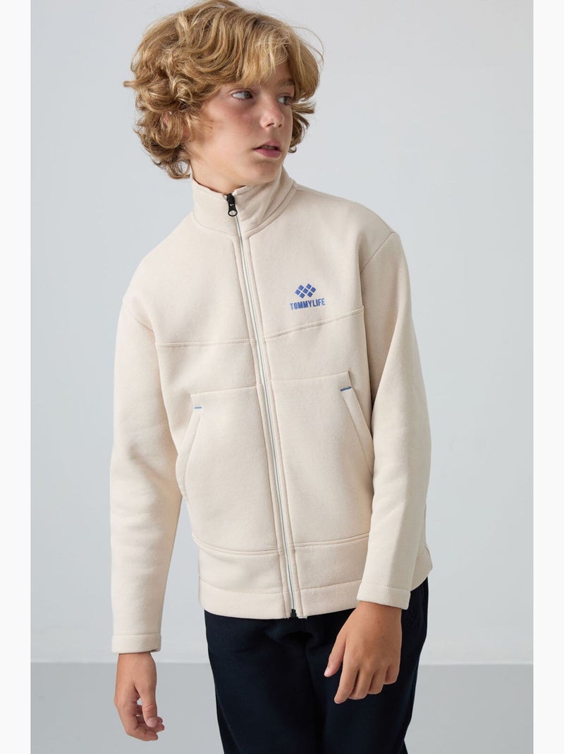 Sweat enfant à col zippé tommy Rouge - Kiabi