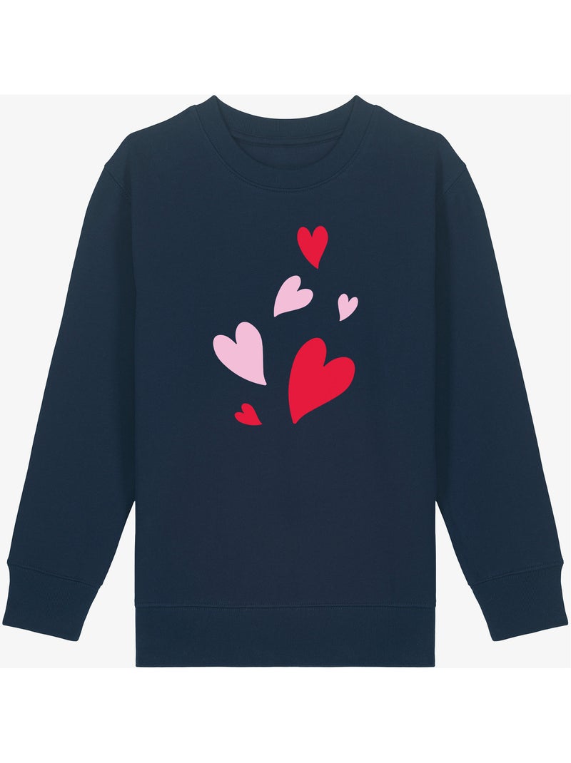 Sweat Enfant BACK MANY HEARTS Bleu marine - Kiabi