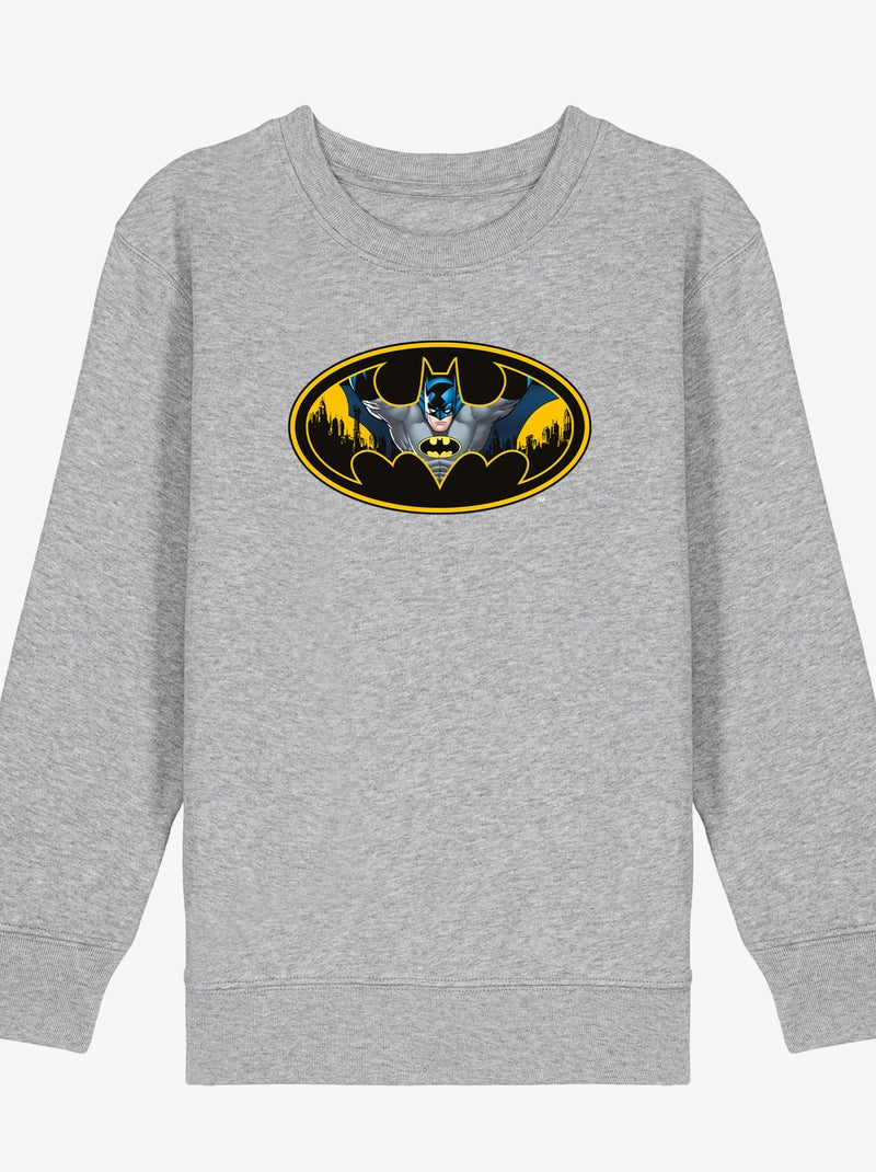 Sweat Enfant BATMAN LOGO COULEUR Gris chiné - Kiabi