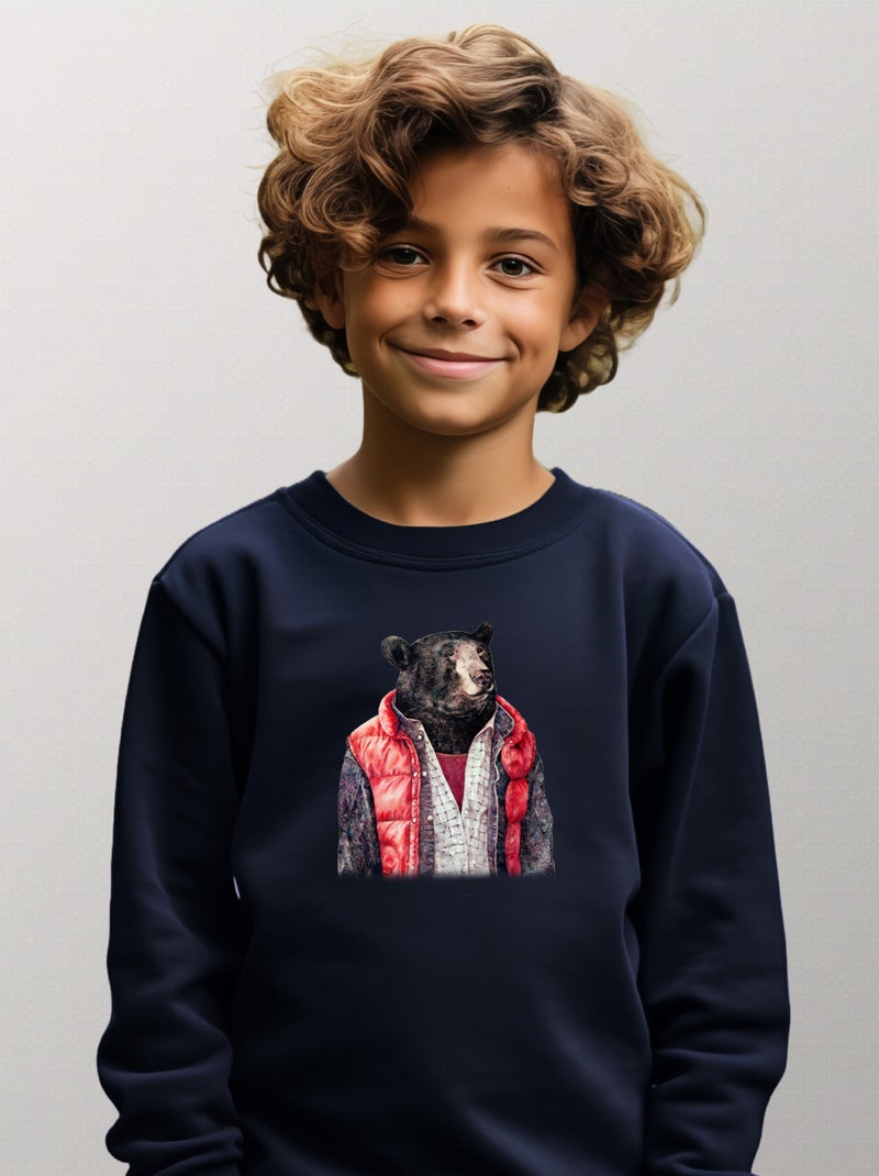 Sweat Enfant BLACK BEAR Bleu marine - Kiabi