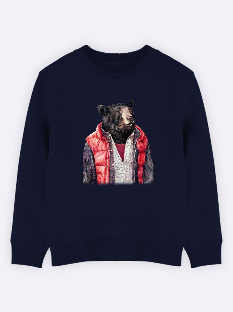 Sweat Enfant BLACK BEAR Bleu marine - Kiabi