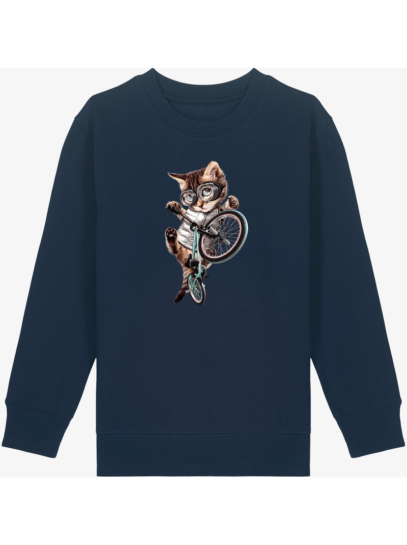 Sweat Enfant BMX CAT Bleu marine - Kiabi